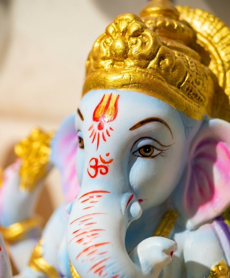 Leaf of Divine Ganesha Handcrafted Sacred Table Idol