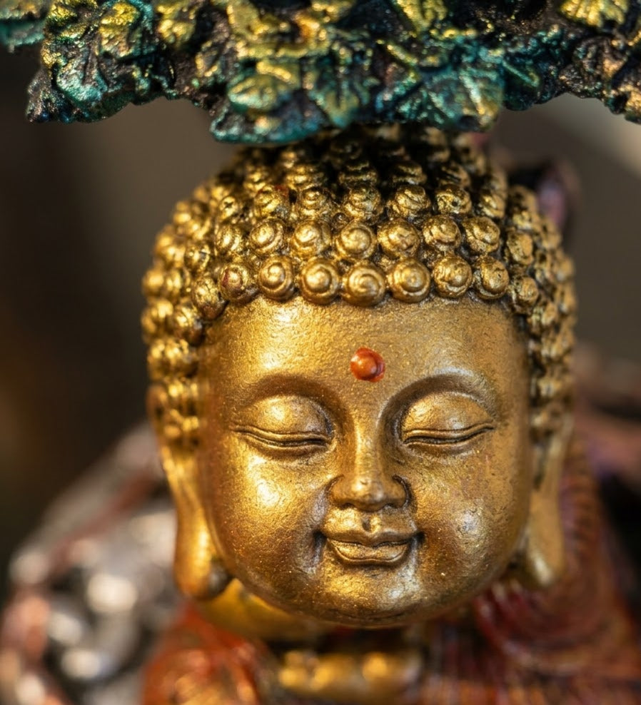 Illuminated Zen Buddha Indoor Water Feature - Living Room & Mandir Decor Placement | House of Mandana