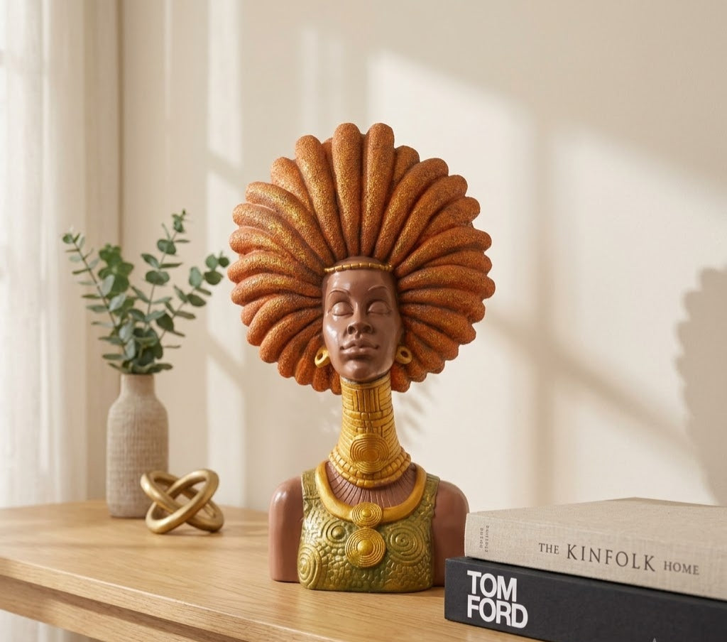 Abstract Muse Woman Face Bust Sculpture - Detailed Artisan View 6 | House of Mandana
