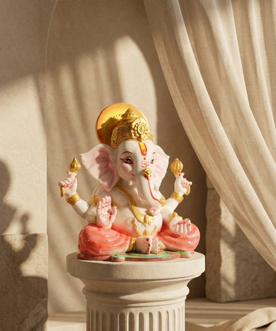 Regal Crown Ganesha Luxury Tabletop Murti