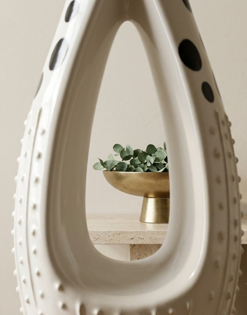 Sculpted Feminine Silhouette Ceramic Vase - Detailed Artisan View 4 | House of Mandana
