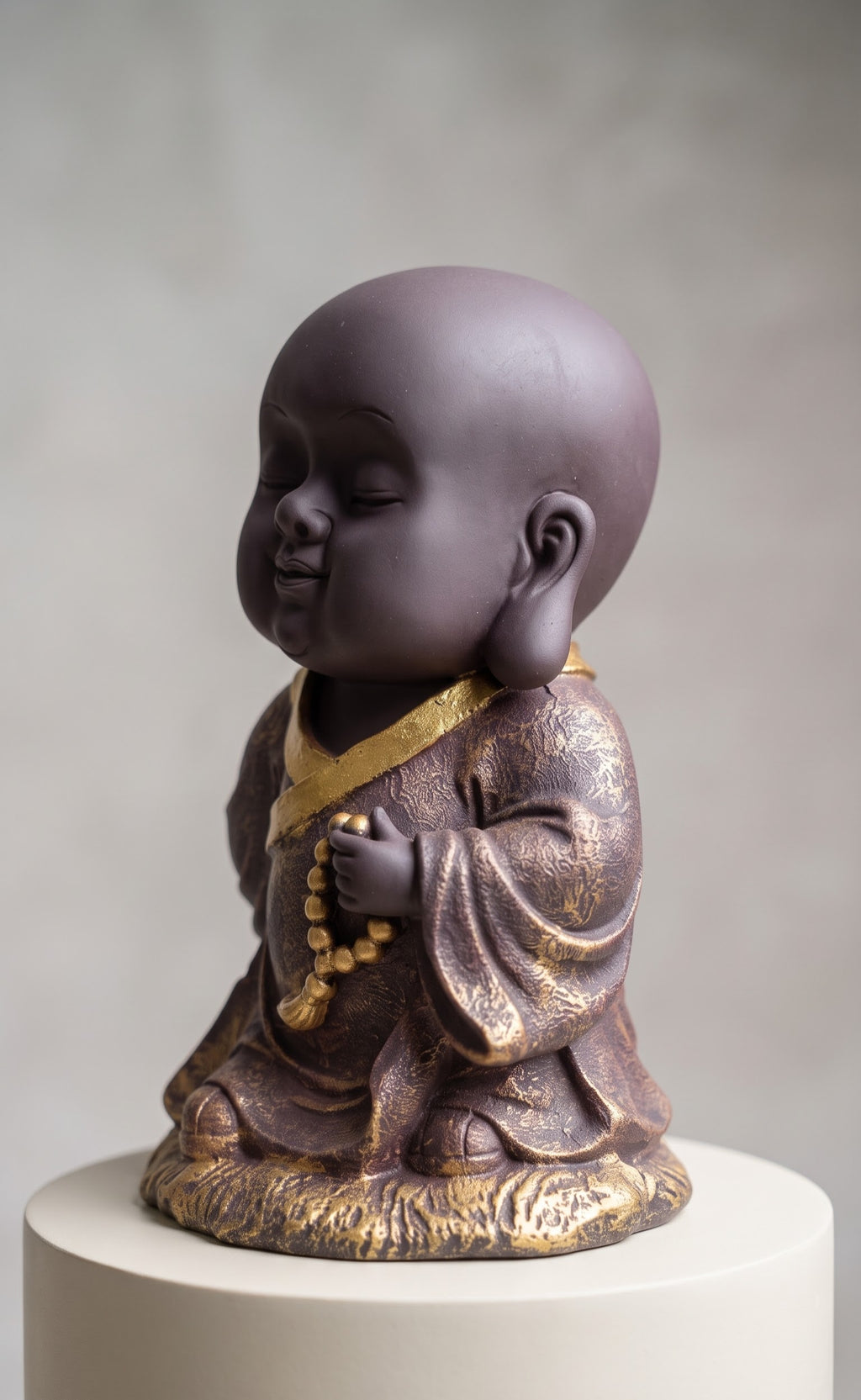 Mala of Stillness Monk Meditative Altar Figurine