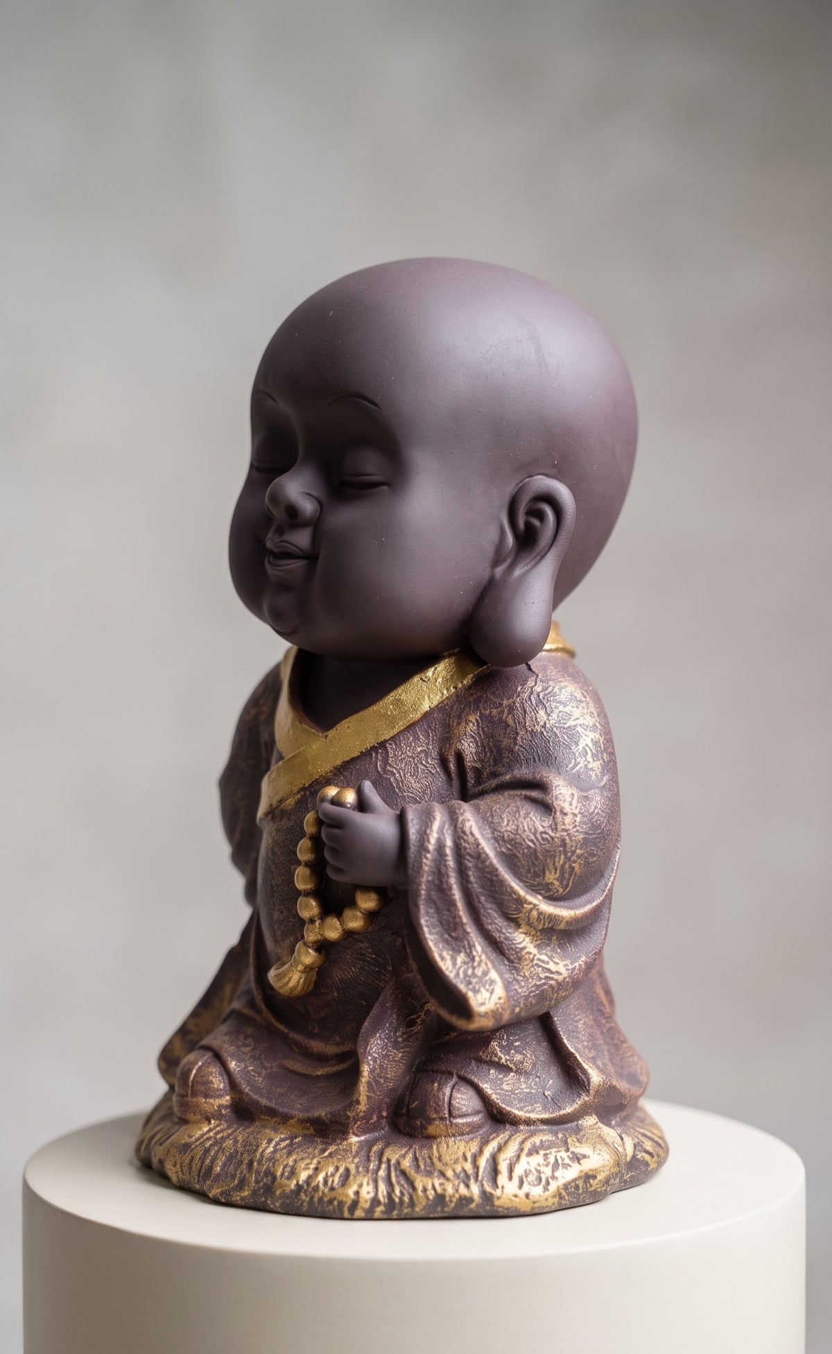 Mala of Stillness Monk Meditative Altar Figurine