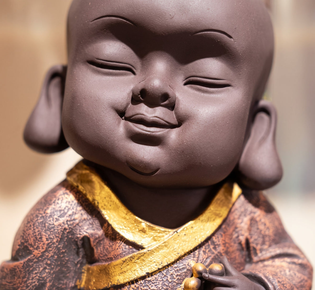 Mala of Stillness Monk Meditative Altar Figurine