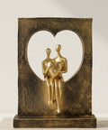 Heart of Gold Couple Romantic Harmony Sculpture