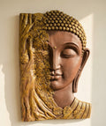 Bodhi Leaf Buddha Relief Handcrafted Wall Decor