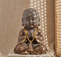 Peaceful Prayer Monk Serenity Sculpture with Beads