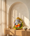 Leaf of Divine Ganesha Handcrafted Sacred Table Idol