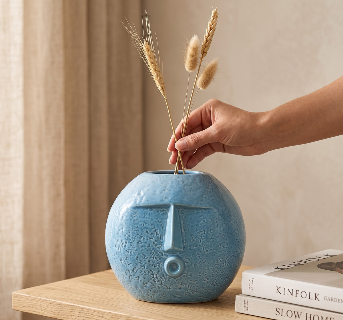 Sculptural Ring Stoneware Vase - Detailed Artisan View 7 | House of Mandana