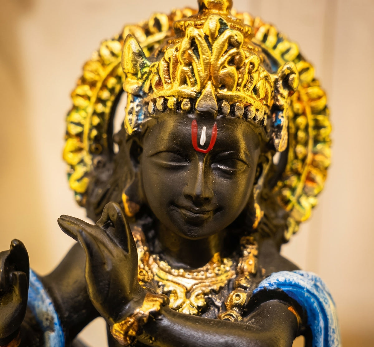Shri Krishna Flute Divine Brass Idol - Living Room & Mandir Decor Placement | House of Mandana