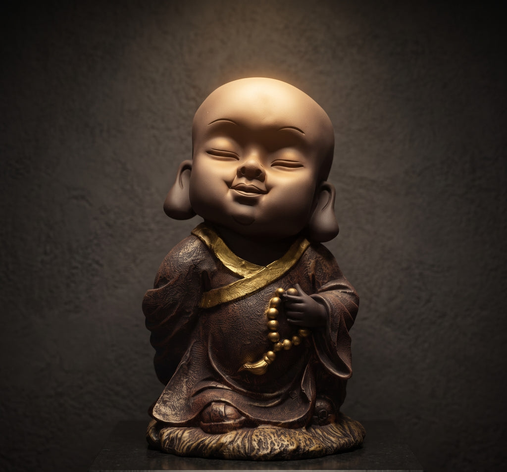 Mala of Stillness Monk Meditative Altar Figurine