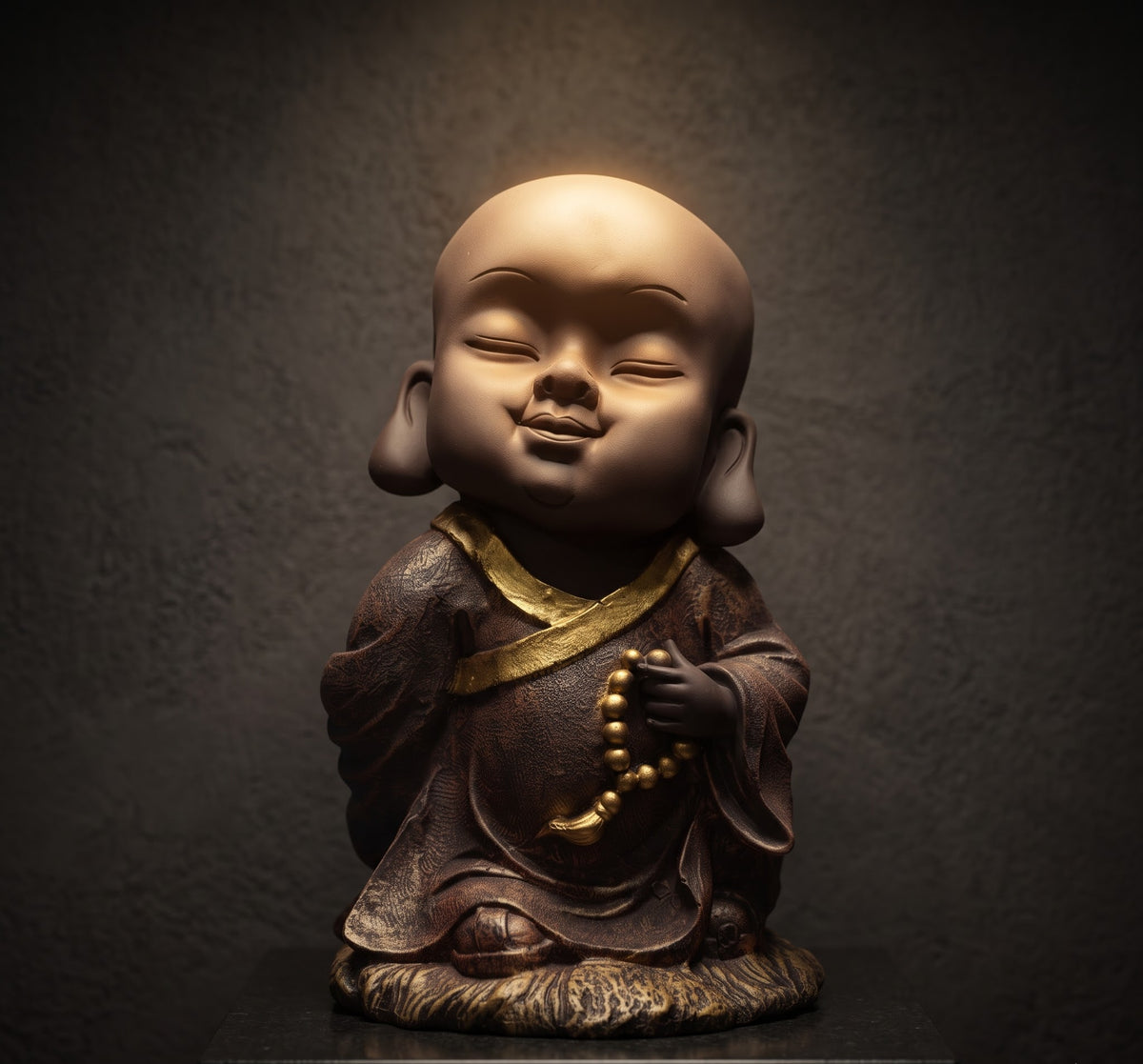 Mala of Stillness Monk Meditative Altar Figurine