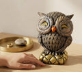 Golden-Eyed Artisanal Owl Table Figurine - Handcrafted Solid Luxury Figurines & Sculptures | House of Mandana