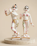 Pristine Makrana White Radha Krishna Sculptures - Handcrafted Solid Luxury Divine & Spiritual Decor | House of Mandana
