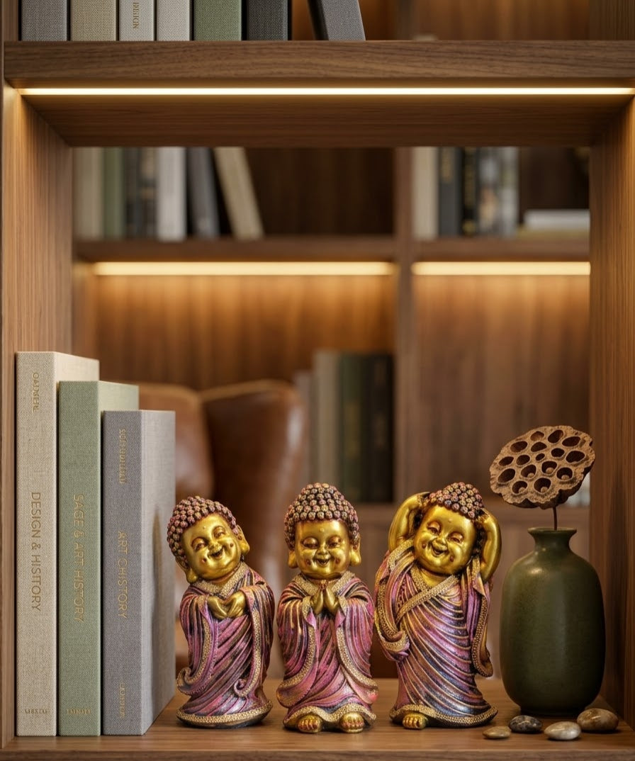 Radiant Little Monk Trio Figurine Set