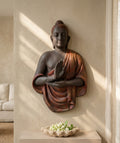 Saffron Stillness Meditating Buddha hanging