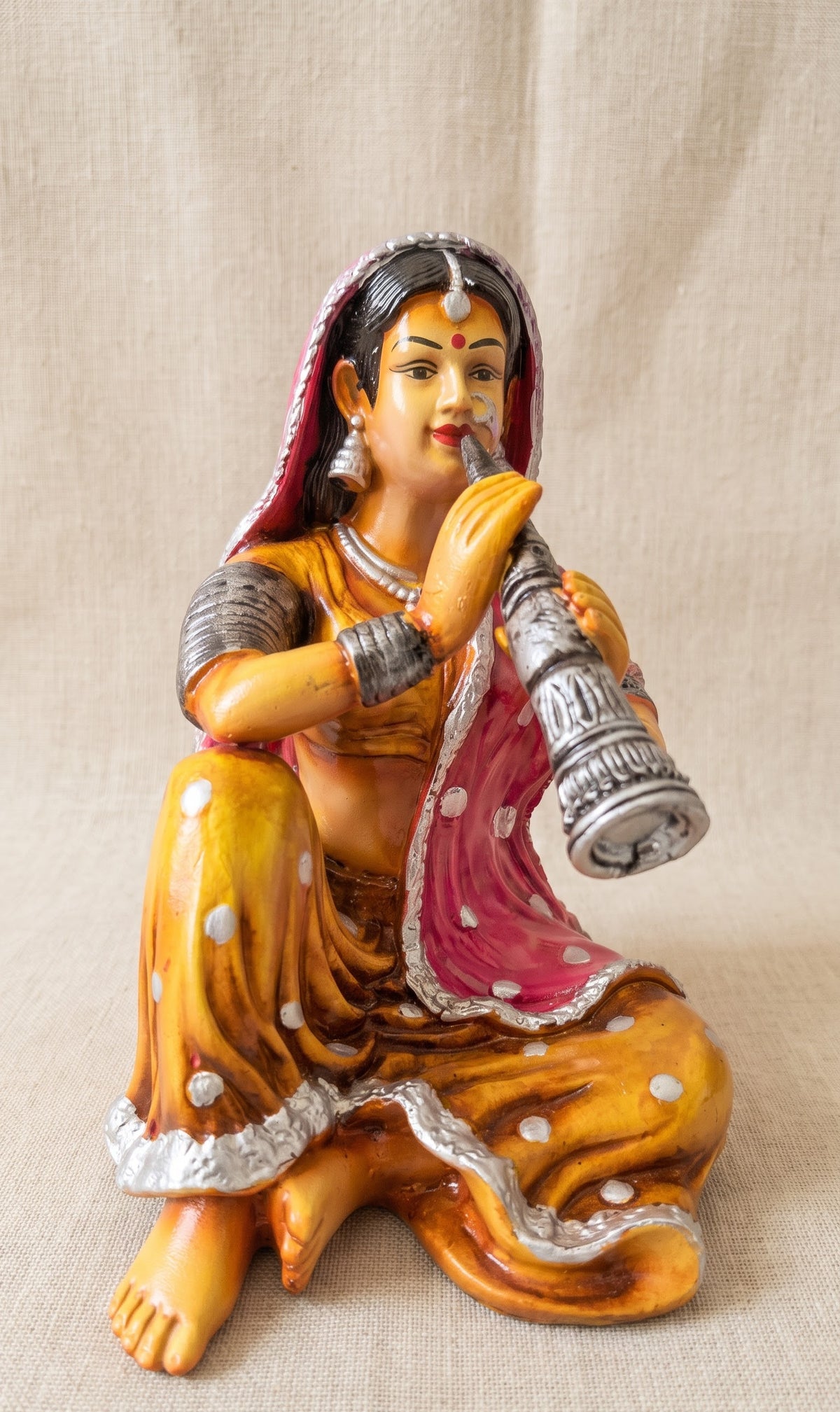 Folk Melody Flutist Handcrafted Musician Figurine