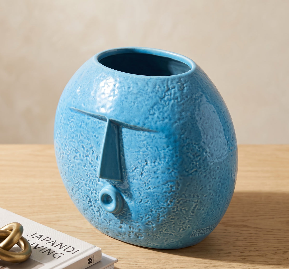 Sculptural Ring Stoneware Vase - Detailed Artisan View 4 | House of Mandana