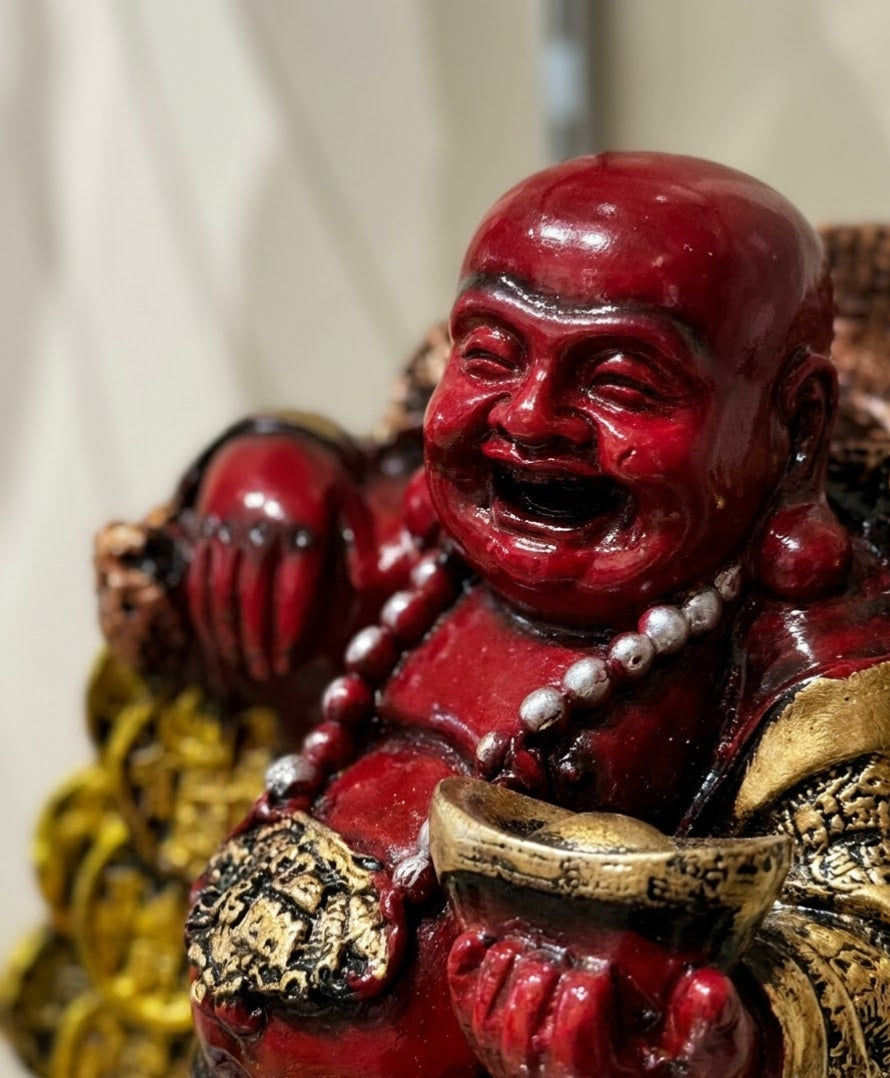 Copper Joy Laughing Buddha Antique Sculpture