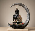 Celestial Crescent Moon Buddha Table Accent - Handcrafted Solid Luxury Buddha & Zen Decor | House of Mandana