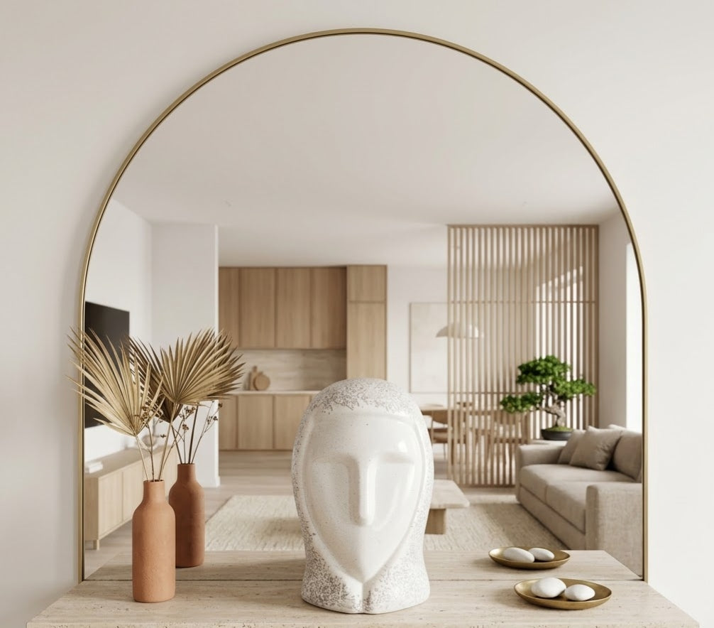 Minimalist Face Sculptural Ceramic Vase - Detailed Artisan View 4 | House of Mandana
