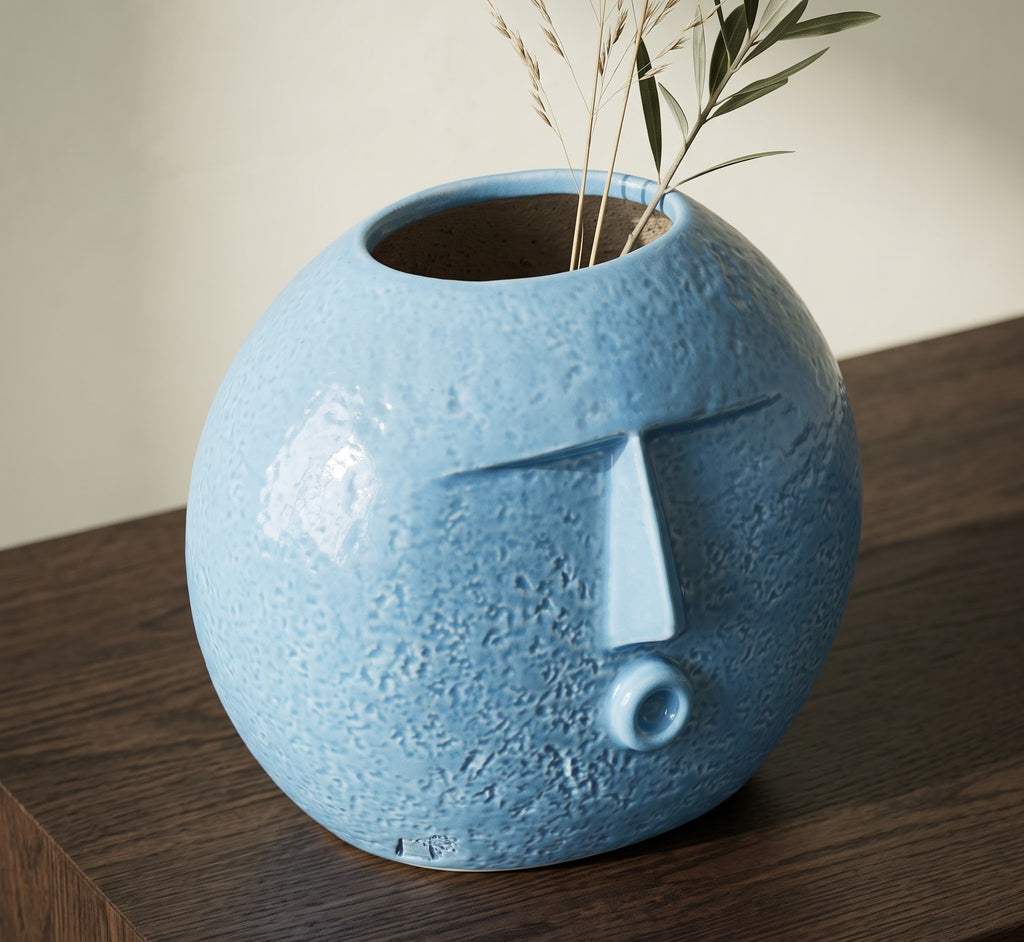 Sculptural Ring Stoneware Vase - Living Room & Mandir Decor Placement | House of Mandana