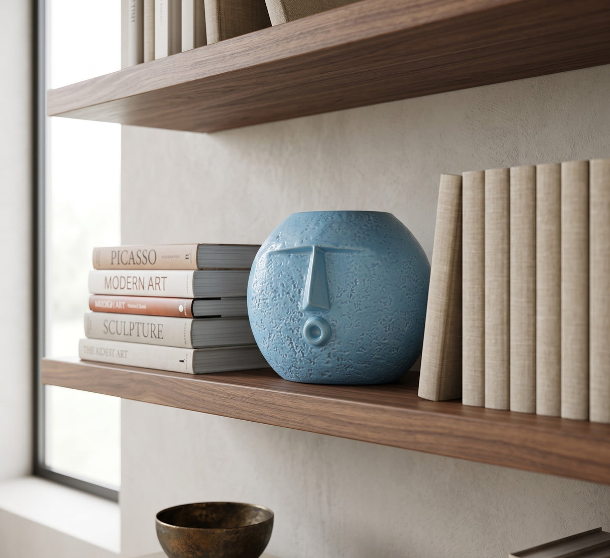 Sculptural Ring Stoneware Vase - Master Artisan Craftsmanship & Detail Angle | House of Mandana