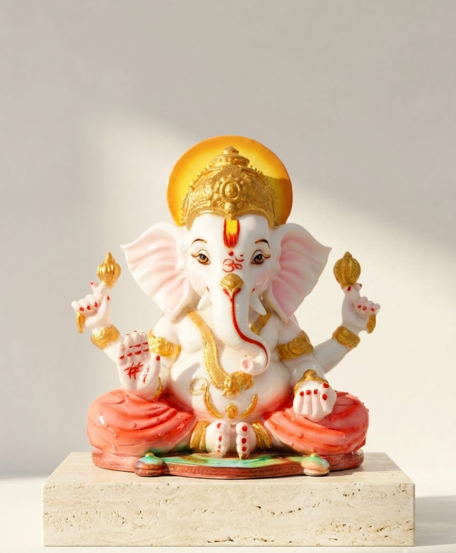 Regal Crown Ganesha Luxury Tabletop Murti