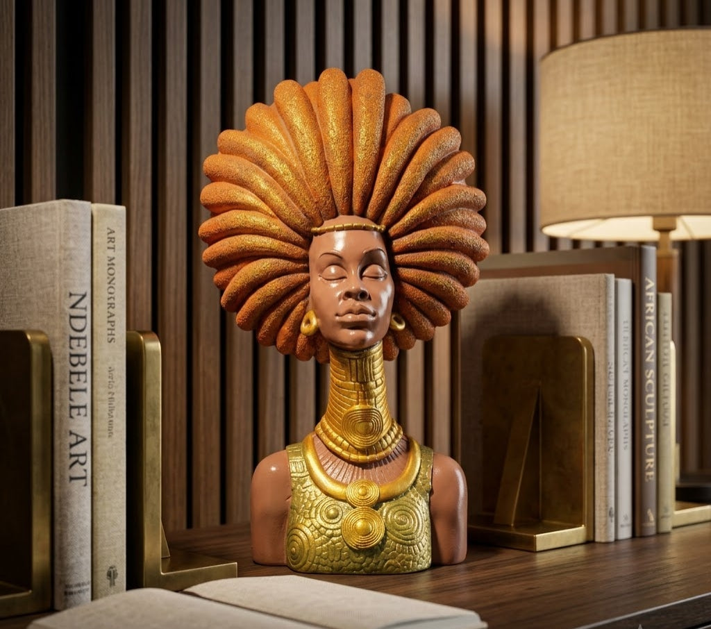 Abstract Muse Woman Face Bust Sculpture - Detailed Artisan View 4 | House of Mandana