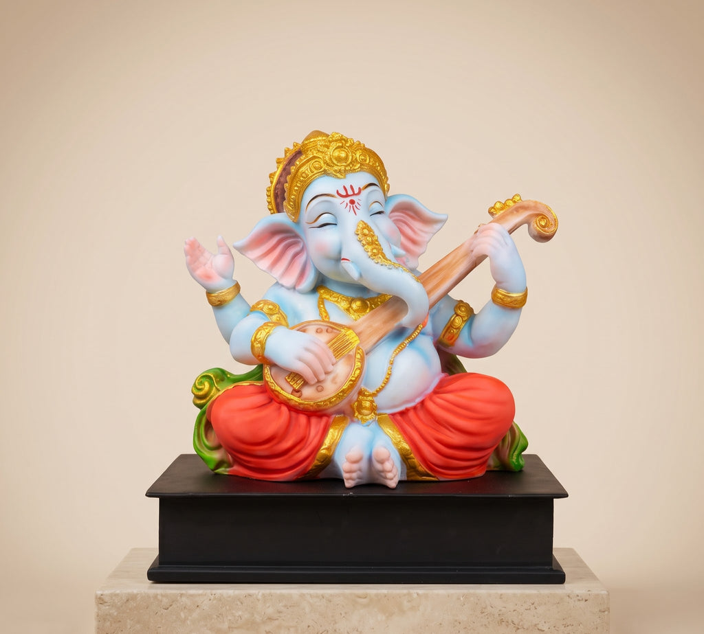 Swaram Ganesha Tabletop Musical Sculpture - Handcrafted Solid Luxury Ganesha Decor | House of Mandana