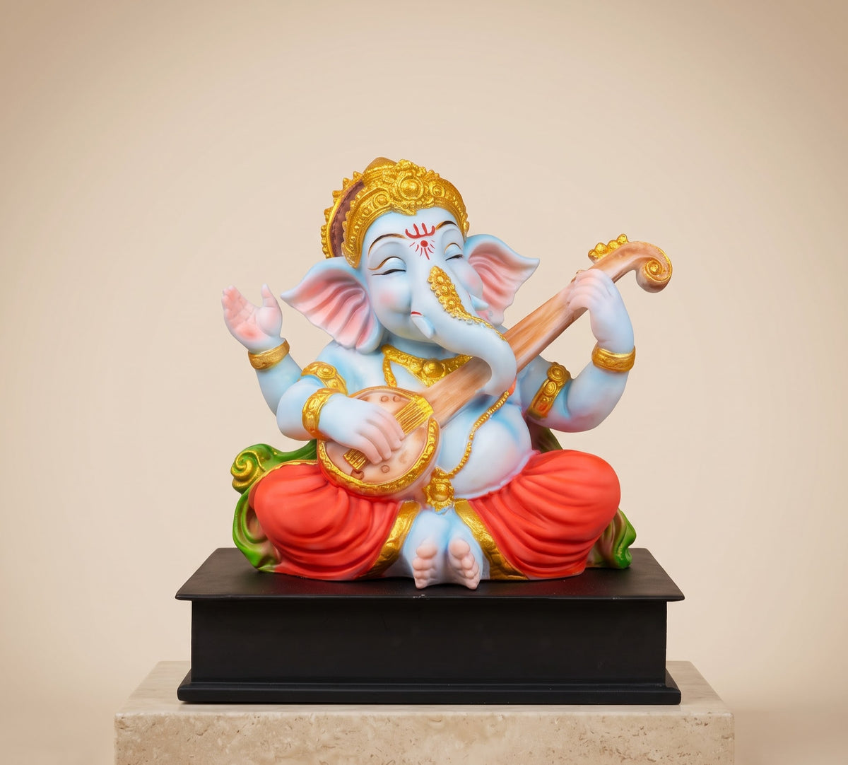 Swaram Ganesha Tabletop Musical Sculpture - Handcrafted Solid Luxury Ganesha Decor | House of Mandana