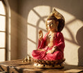 Blush Serenity Meditating Buddha Figurine - Handcrafted Solid Luxury Buddha & Zen Decor | House of Mandana