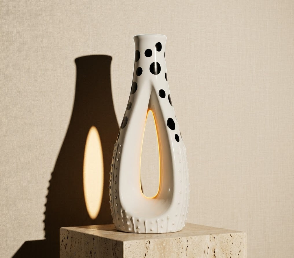 Sculpted Feminine Silhouette Ceramic Vase - Living Room & Mandir Decor Placement | House of Mandana