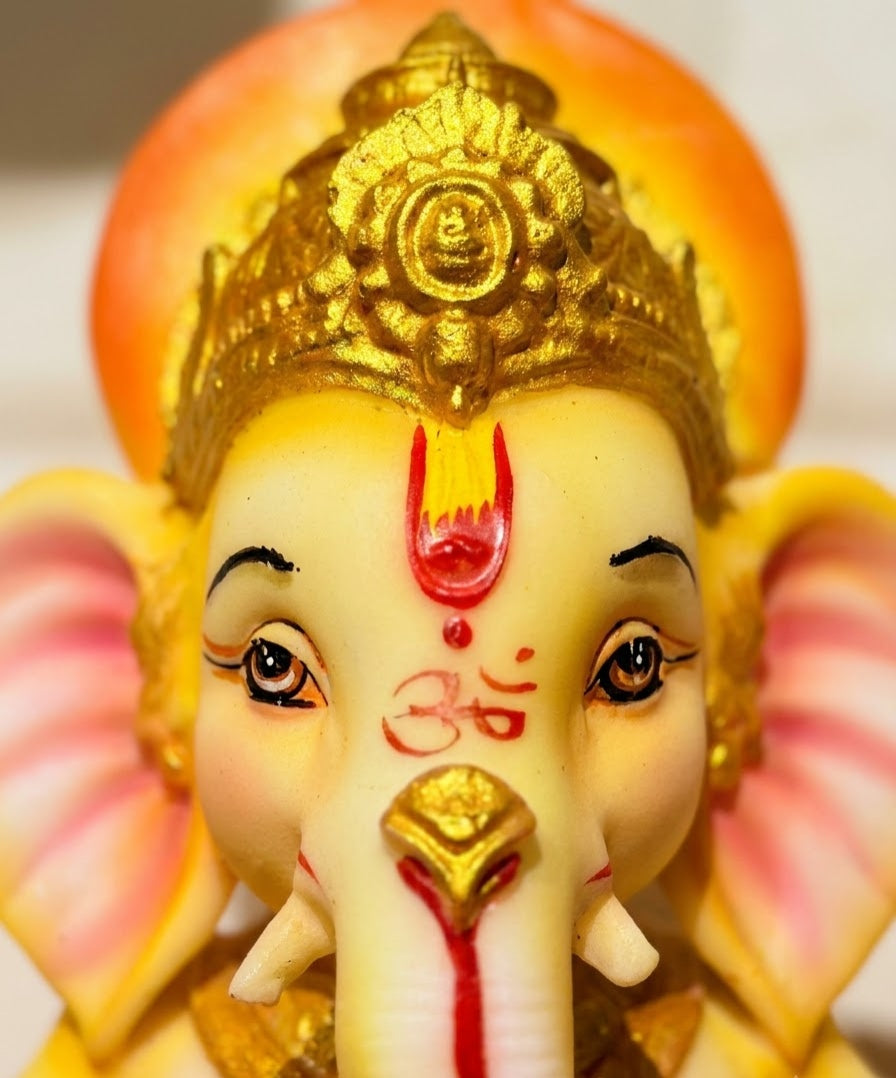 Rose Aura Ganesha Handcrafted Murti