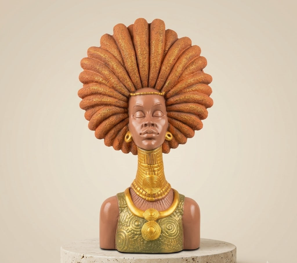 Abstract Muse Woman Face Bust Sculpture - Living Room & Mandir Decor Placement | House of Mandana
