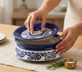 Indigo Heritage Lidded Ceramic Casserole - Handcrafted Solid Luxury Kitchen & Dining | House of Mandana